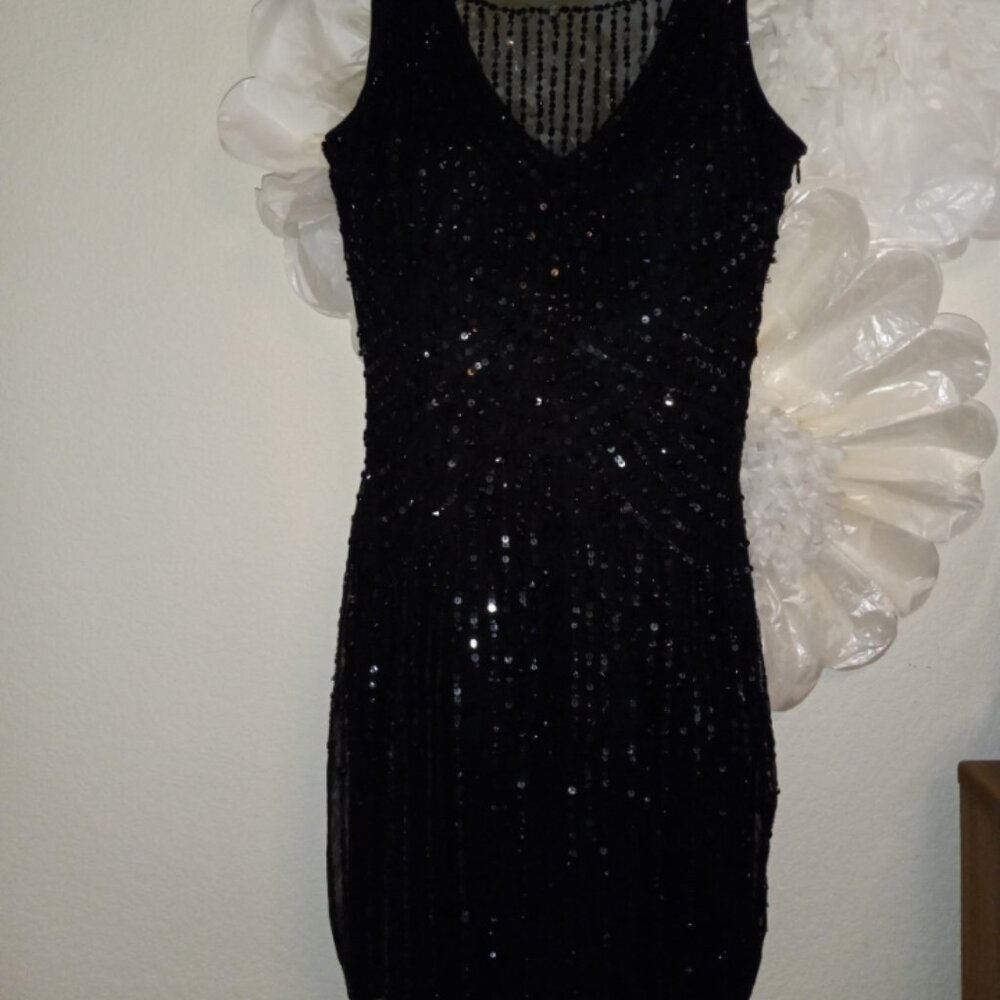 Aiden Mattox Black Sequin cocktail dress